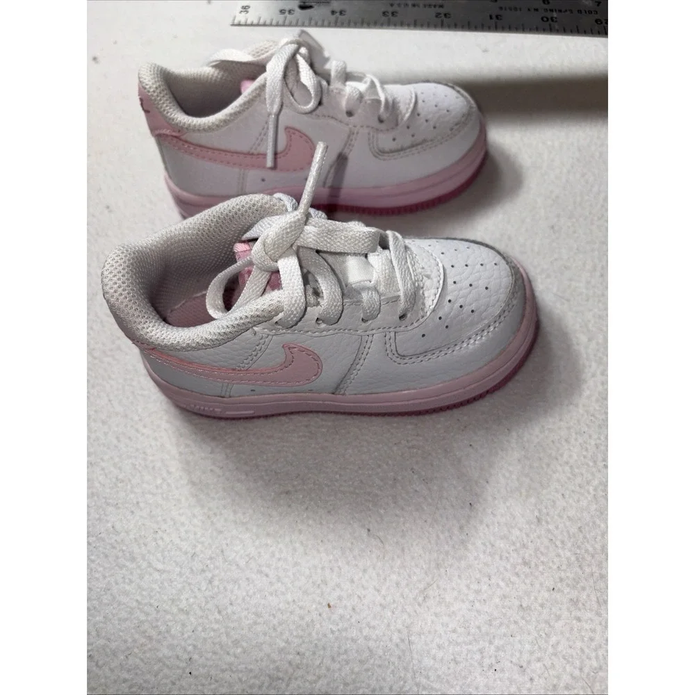 Nike Air Force 1 Baby shoes White and Pink 6 C